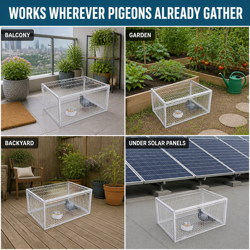 FeatherGuard™ — Catch Garden-Wrecking Pigeons Humanely Without Spikes or Poison
