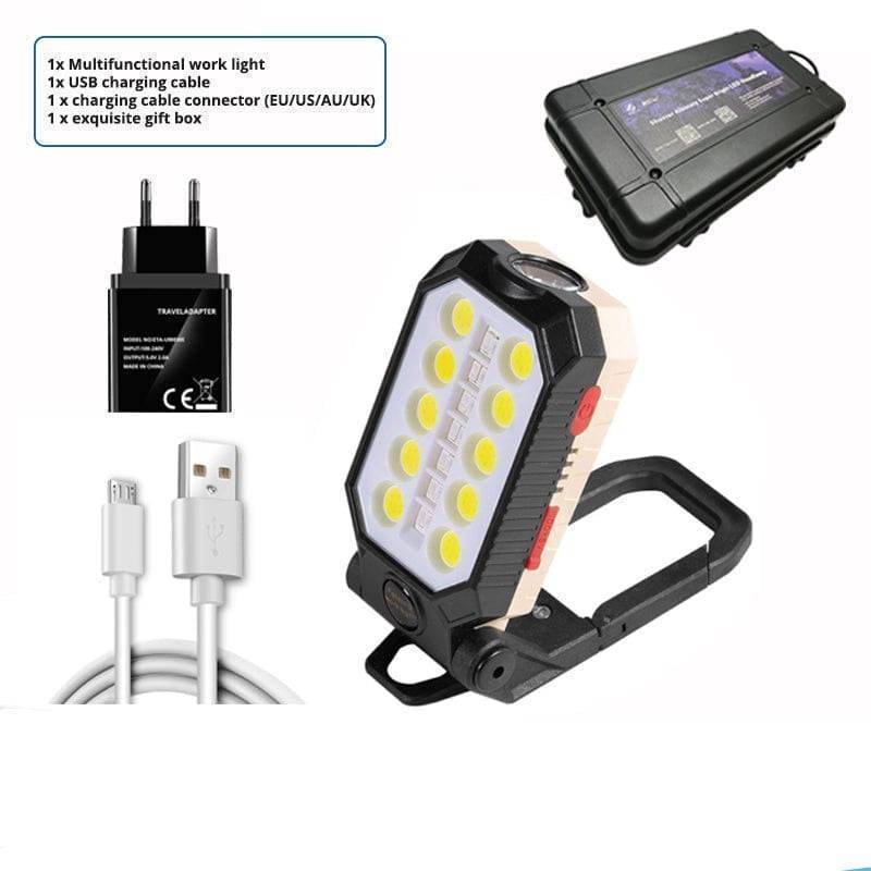 COB LED Work Light with Magnetic Base and Power Bank Feature