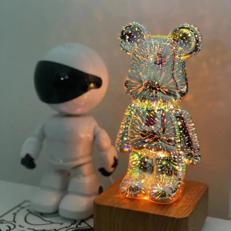 Galaxy Starlight Bear Lamp with 3D Fireworks Effect