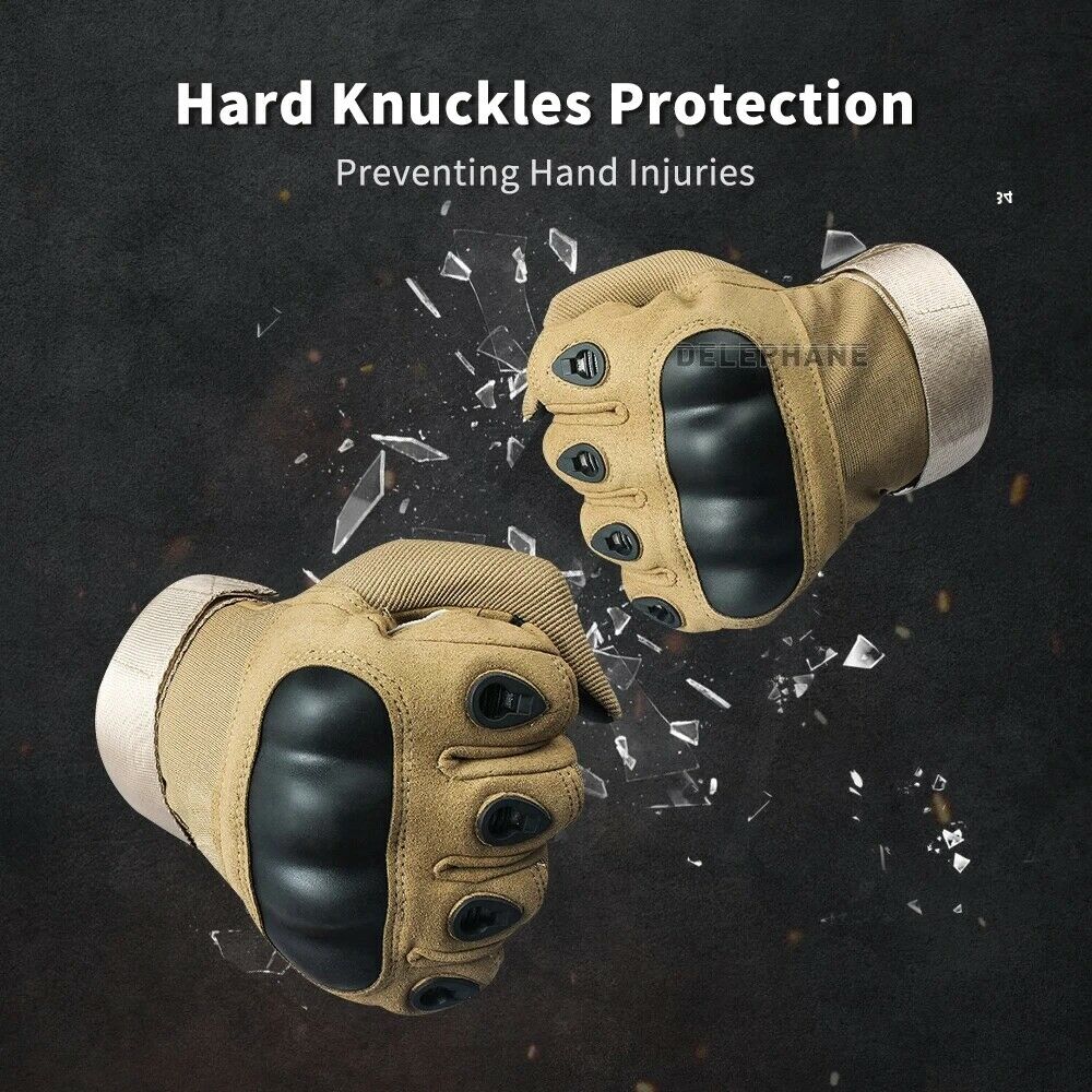 Men's Touchscreen Gloves with Hard Knuckles for Tactical Use