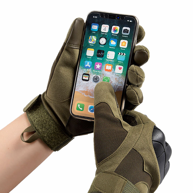 Men's Touchscreen Gloves with Hard Knuckles for Tactical Use