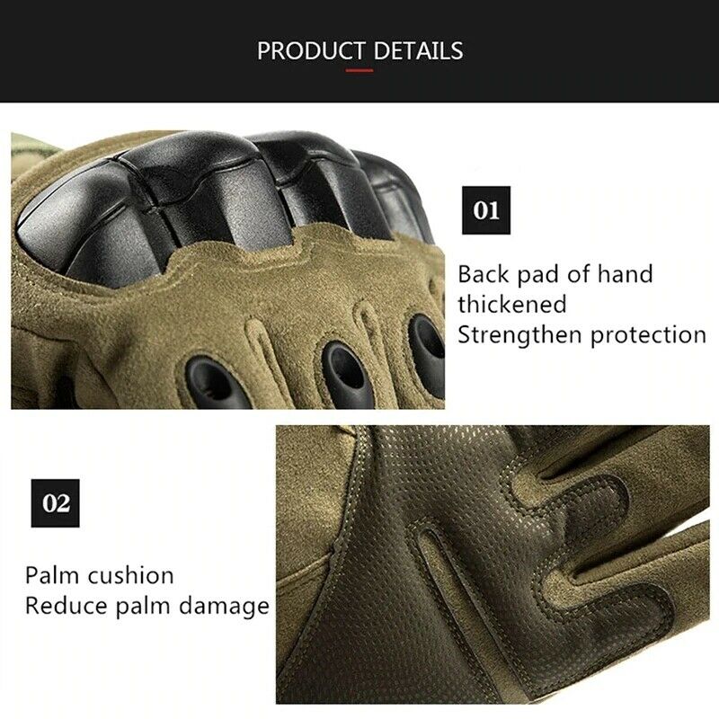 Men's Touchscreen Gloves with Hard Knuckles for Tactical Use