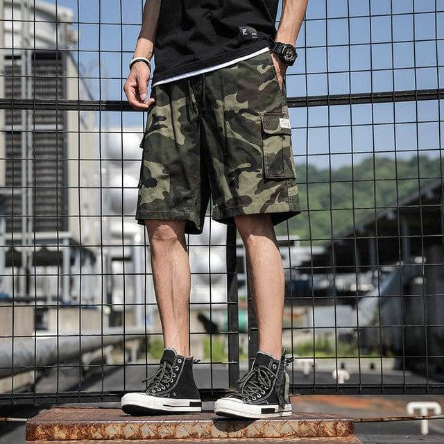 Loose Fit Cargo Shorts for Men with Drawstring Waist