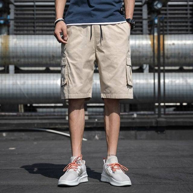 Loose Fit Cargo Shorts for Men with Drawstring Waist