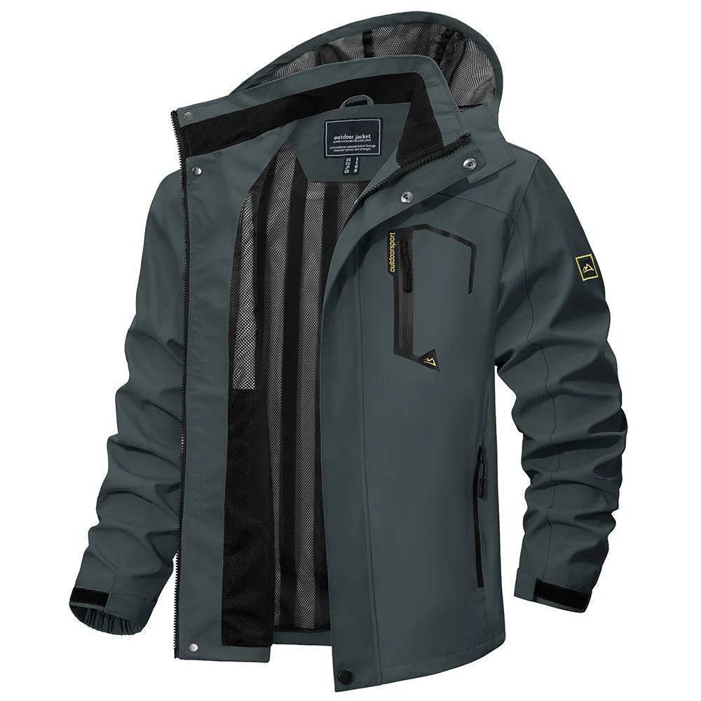 Lightweight Waterproof Rain Jacket for Men with Removable Hood
