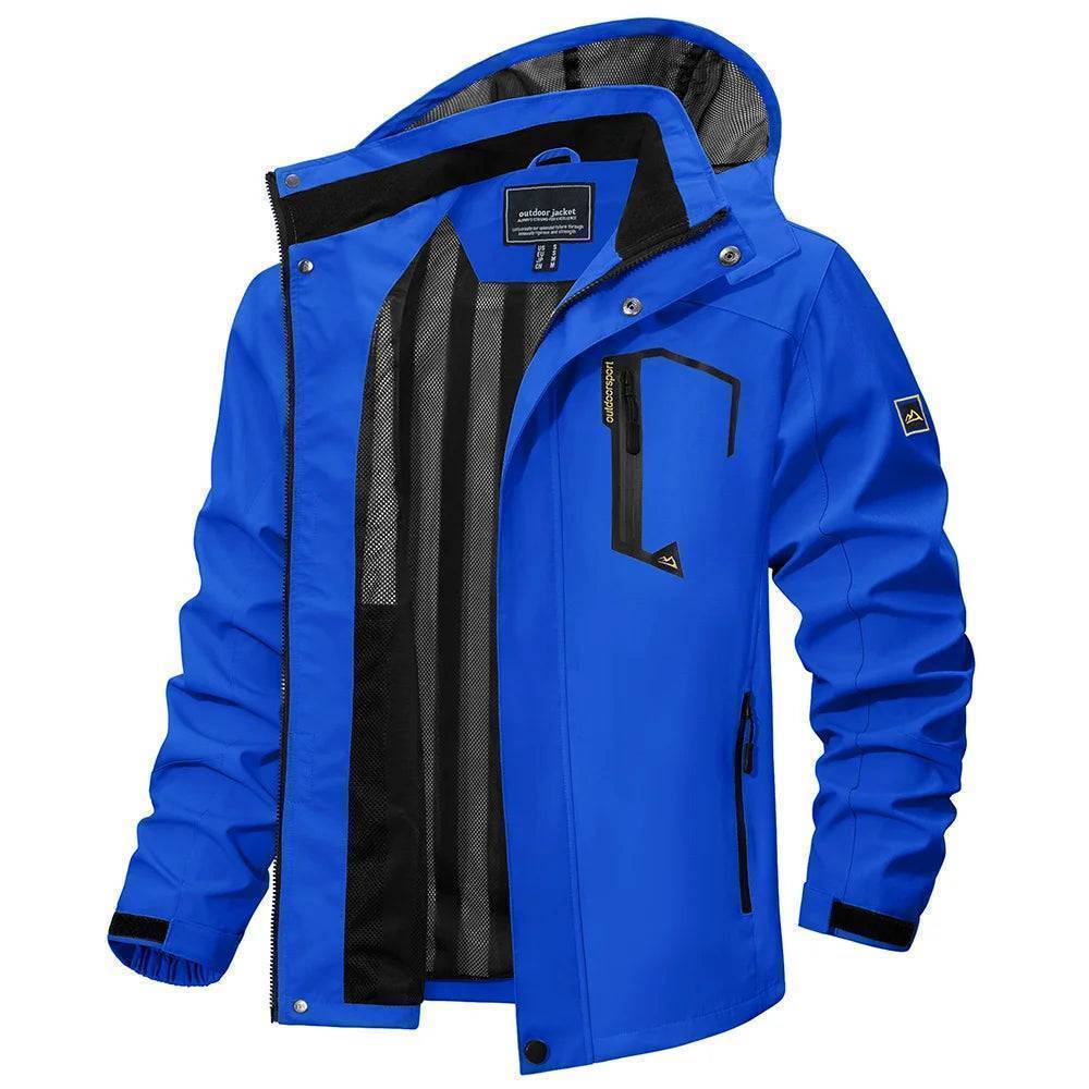 Lightweight Waterproof Rain Jacket for Men with Removable Hood