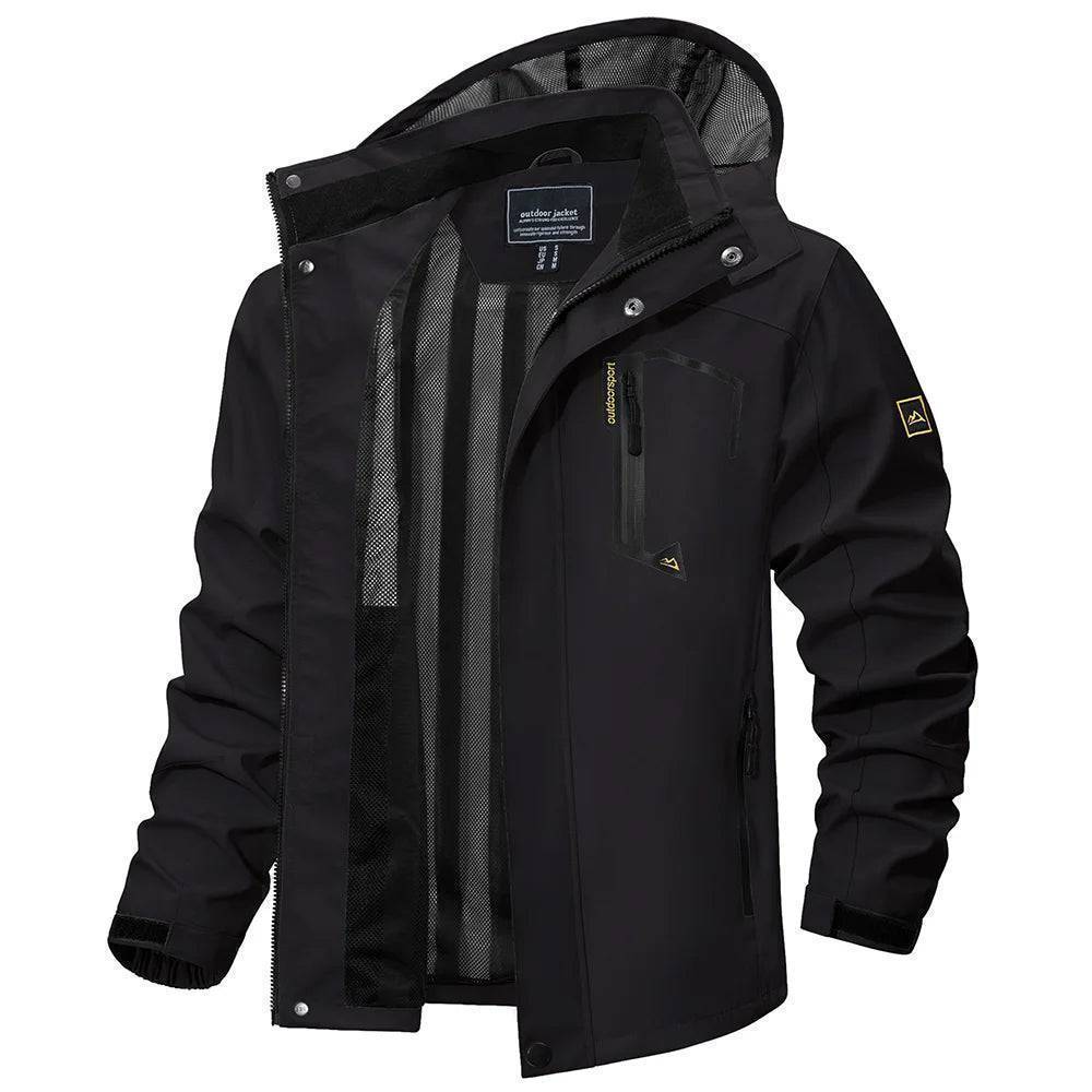 Lightweight Waterproof Rain Jacket for Men with Removable Hood