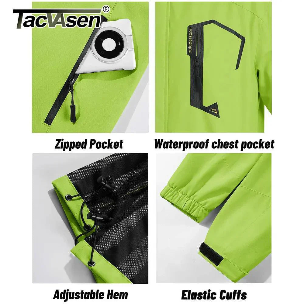 Lightweight Waterproof Rain Jacket for Men with Removable Hood