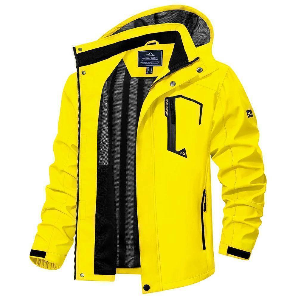 Lightweight Waterproof Rain Jacket for Men with Removable Hood