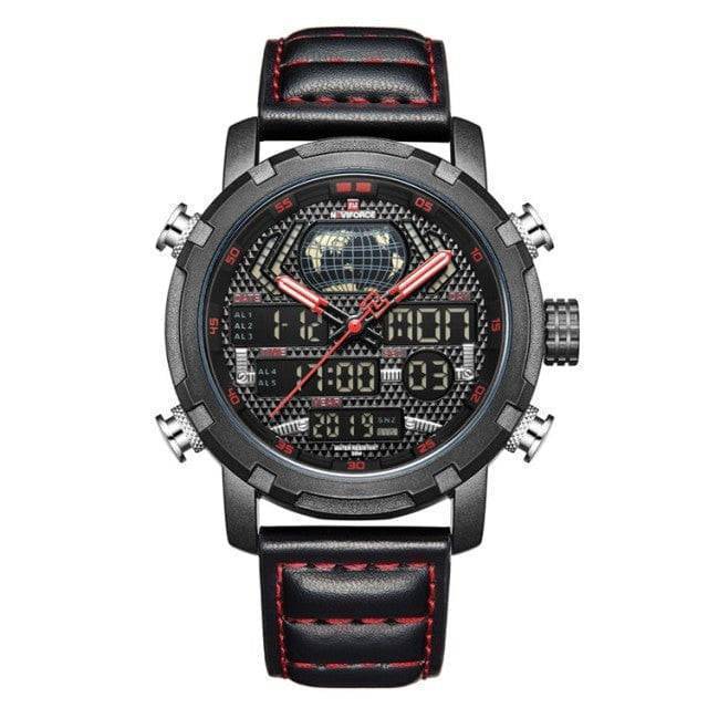Men's Leather Watch with Quartz Movement for Active Lifestyle