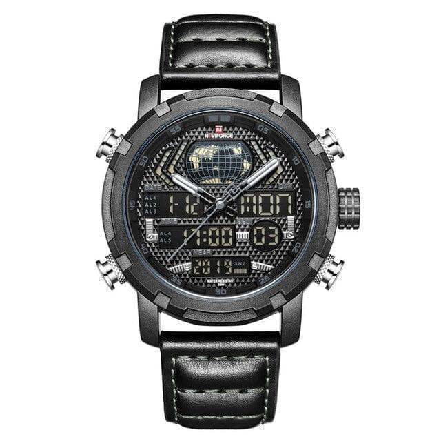 Men's Leather Watch with Quartz Movement for Active Lifestyle
