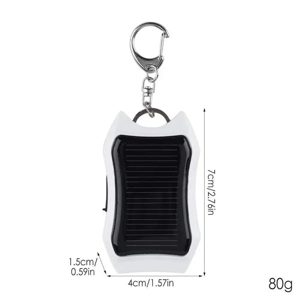 Compact Solar Keychain Power Bank with 1500mAh Capacity and LED Light