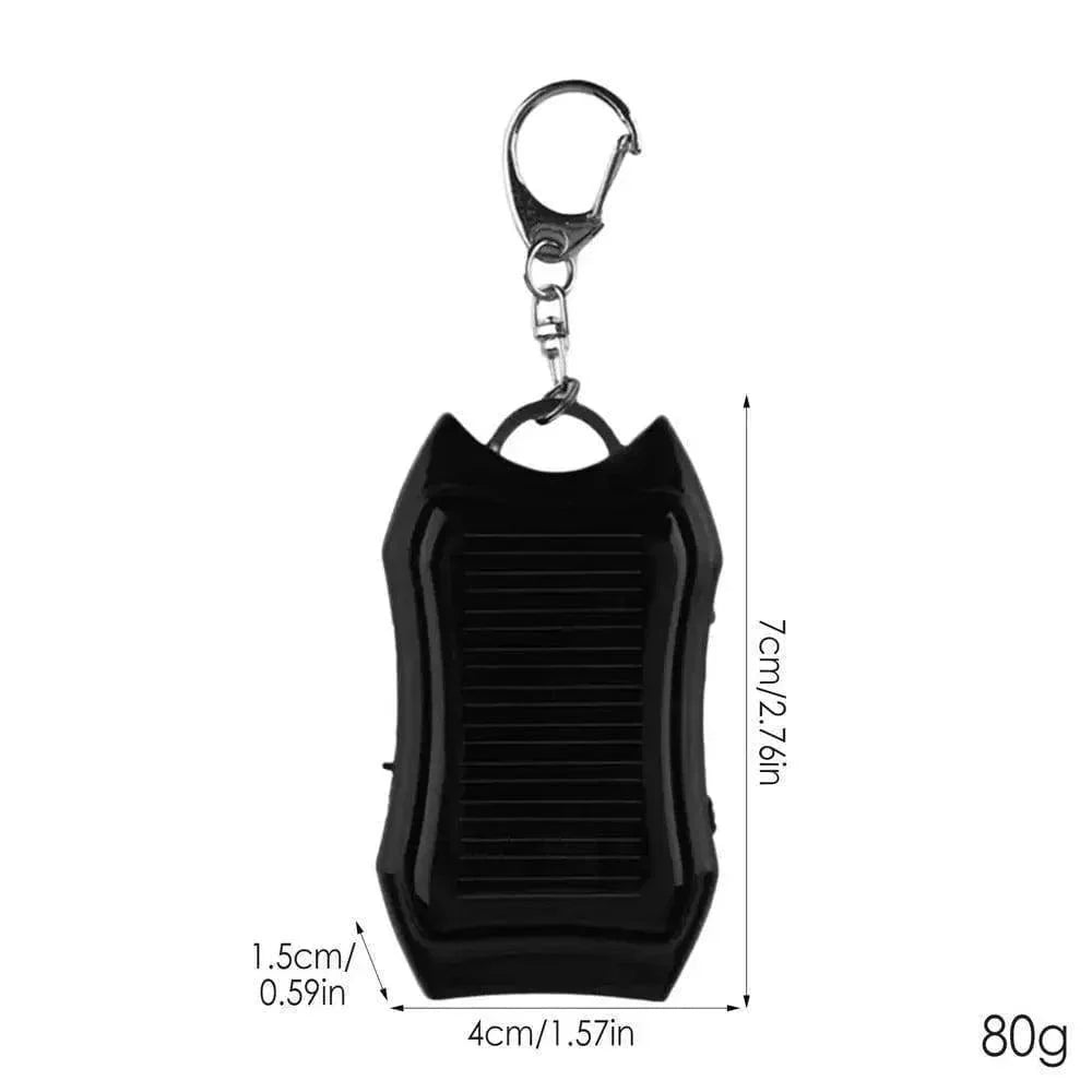 Compact Solar Keychain Power Bank with 1500mAh Capacity and LED Light