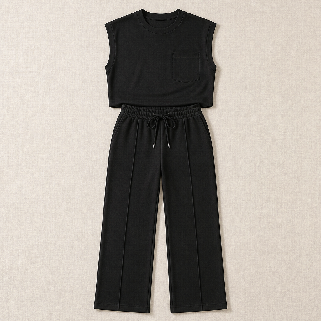 Mirelle™ – Effortless Sleeveless Top & Wide-Leg Pant Set