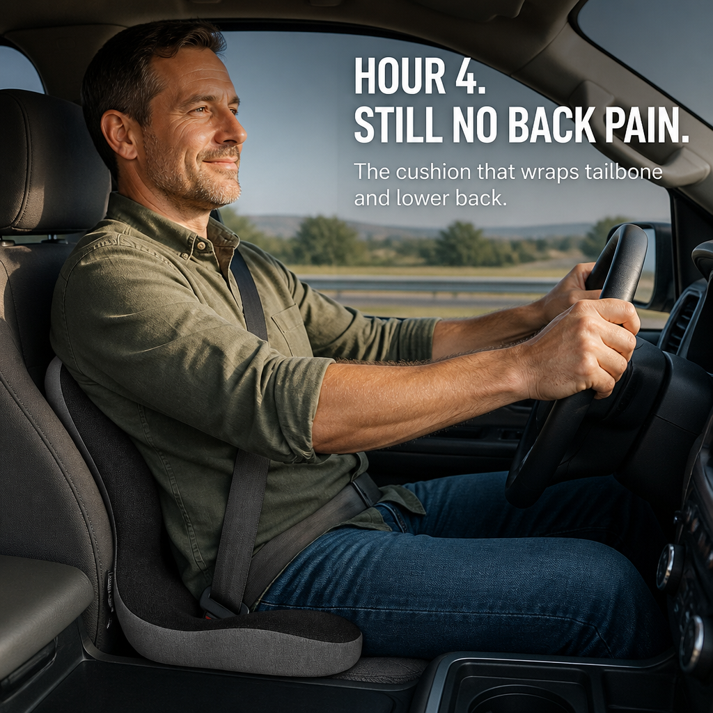 FlexiSeat™ — Cradle Your Back and Tailbone Through Long Sit Sessions