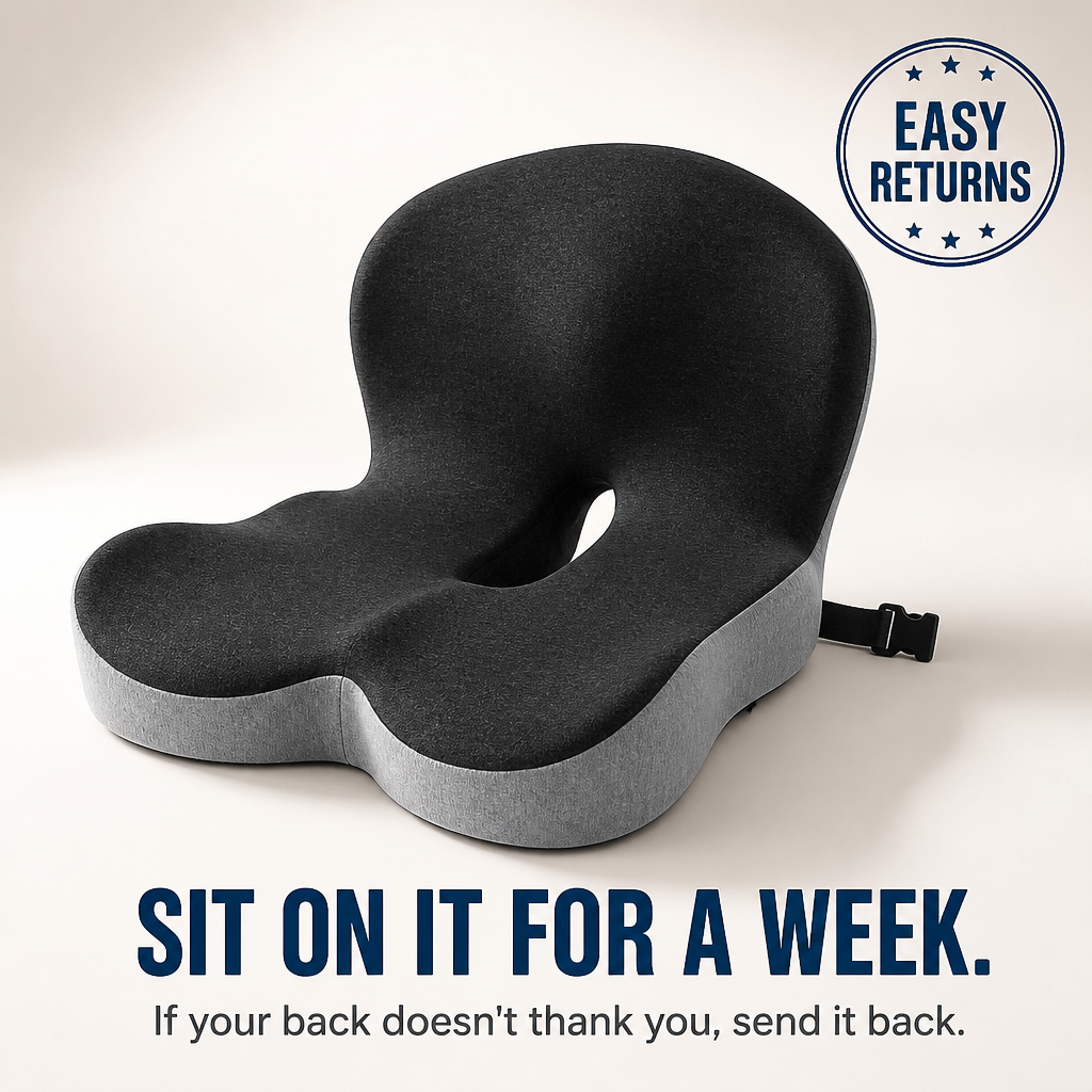 FlexiSeat™ — Cradle Your Back and Tailbone Through Long Sit Sessions