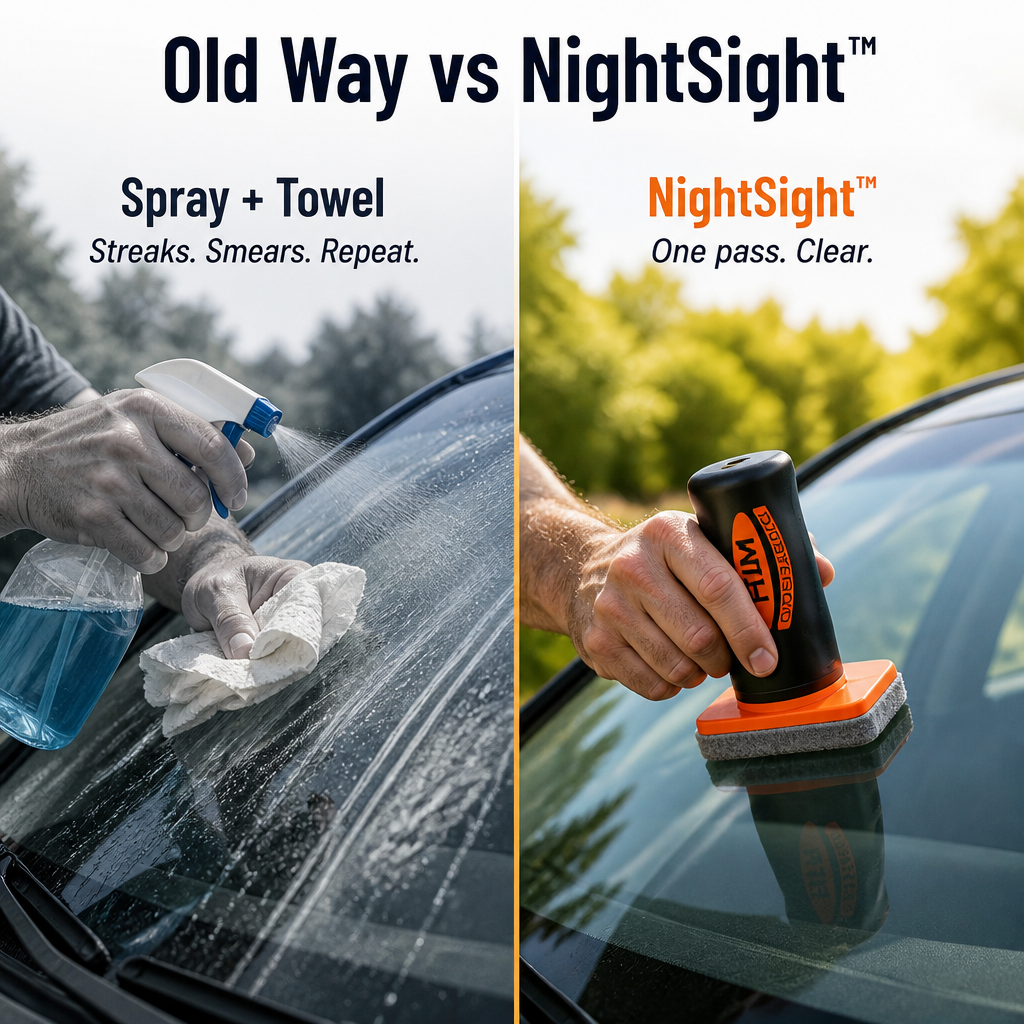 NightSight™ — Strip Oil Film & Drive Without the Night-Glare Halo
