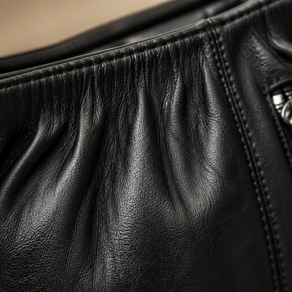 LuxeAura™ – Soft Pleated PU Leather Crossbody Bag with Silver Zip Detail