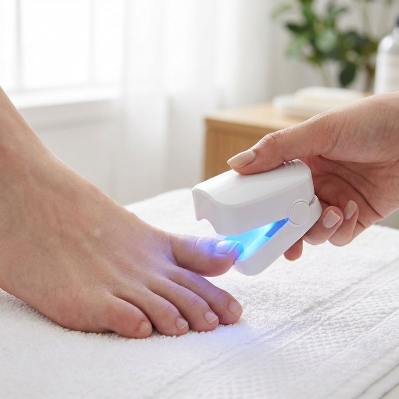 Nail Care Device with Blue and Near Infrared Light for Fungal Treatment