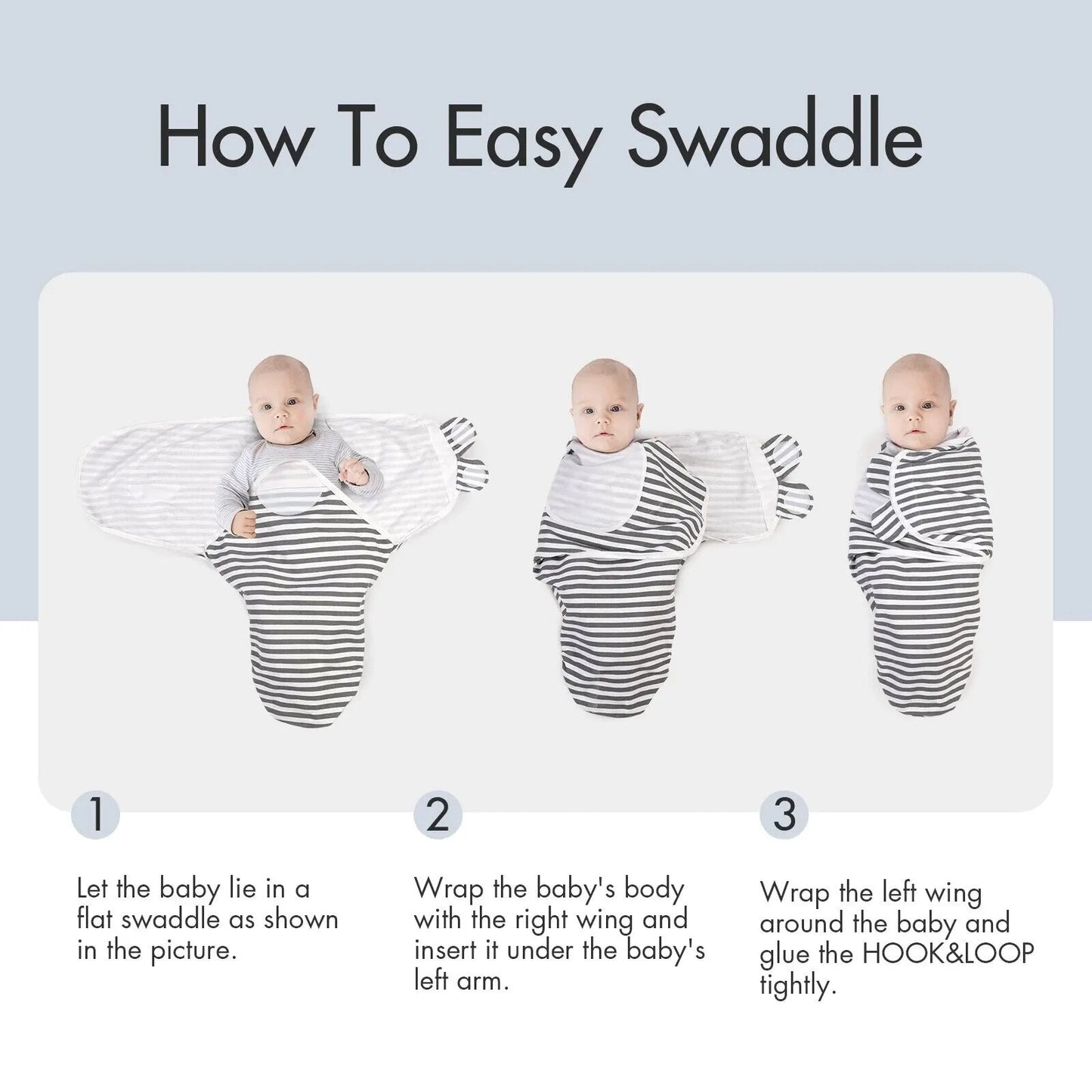 Newborn Adjustable Baby Swaddle Blanket With Hat Set Baby 0 - 3 Months - Skaldo & Malin