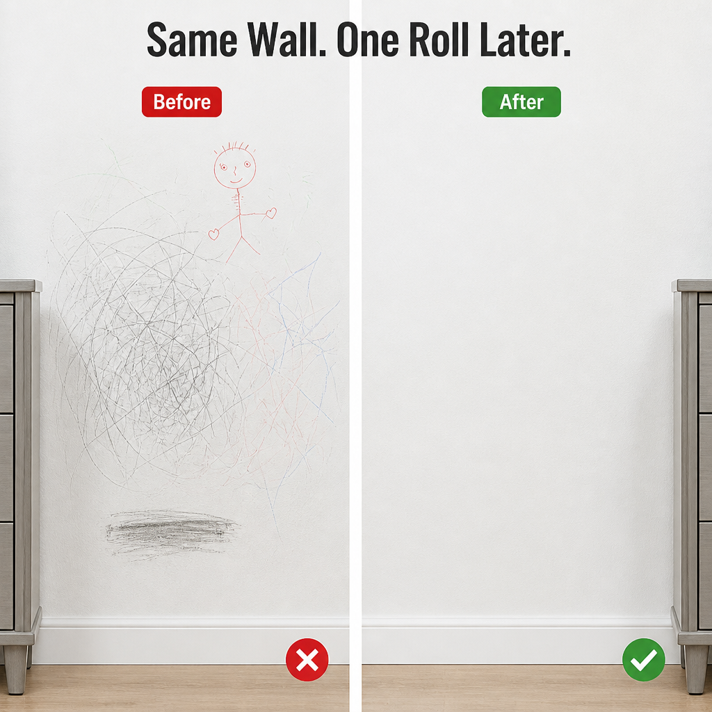 BrightGuard™ — Roll Away Crayon, Scuffs & Marks in One Clean Swipe