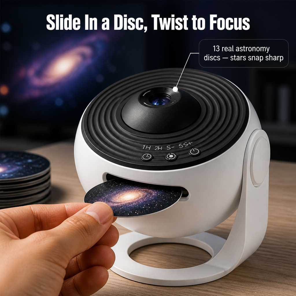 CelestiWave™ — Turn Any Room Into a Planetarium With 13 Real Galaxy Discs