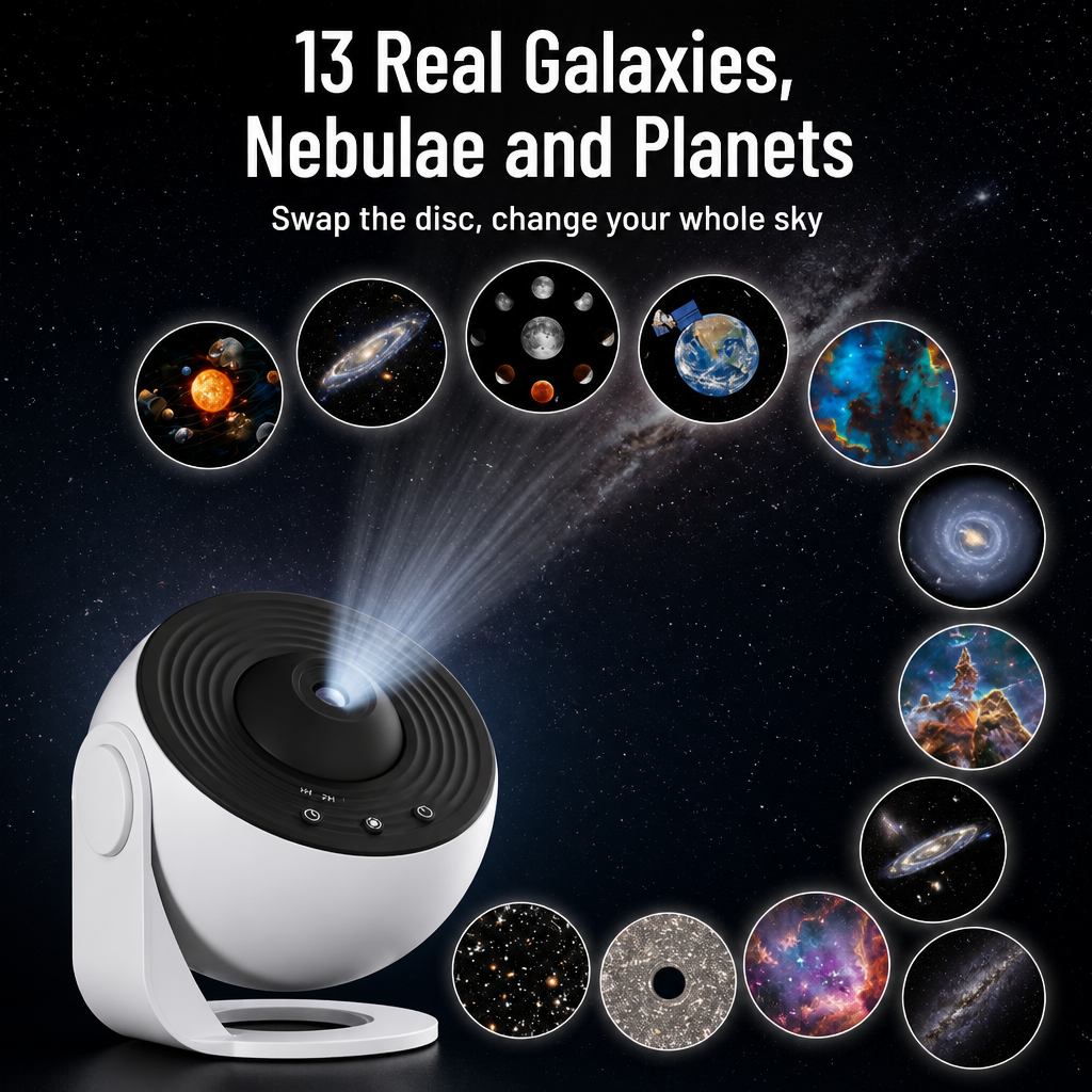 CelestiWave™ — Turn Any Room Into a Planetarium With 13 Real Galaxy Discs