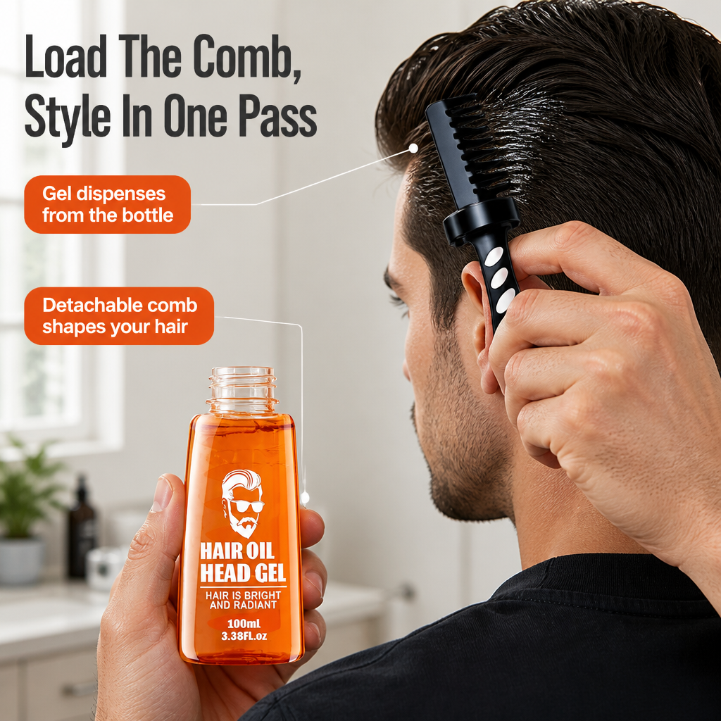 CortexGlow™ — Comb In All-Day Hold With Zero Grease or White Flakes