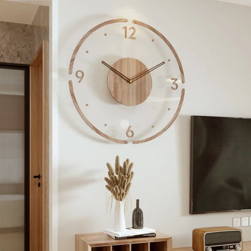 Natural Wood Nordic Wall Clock – Silent Design