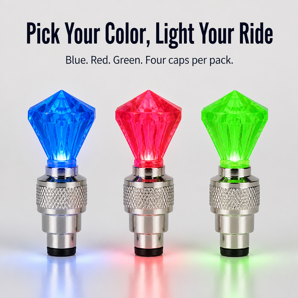 BlazeWheel™ — Snap On Diamond LED Caps That Light Up When You Ride