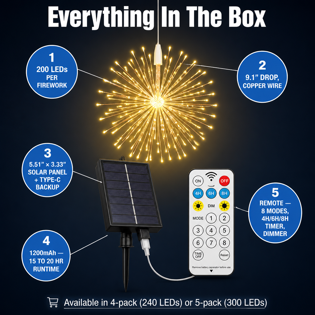 LumaSpark™ — Hang Firework Glow That Powers Itself and Lasts Until Sunrise
