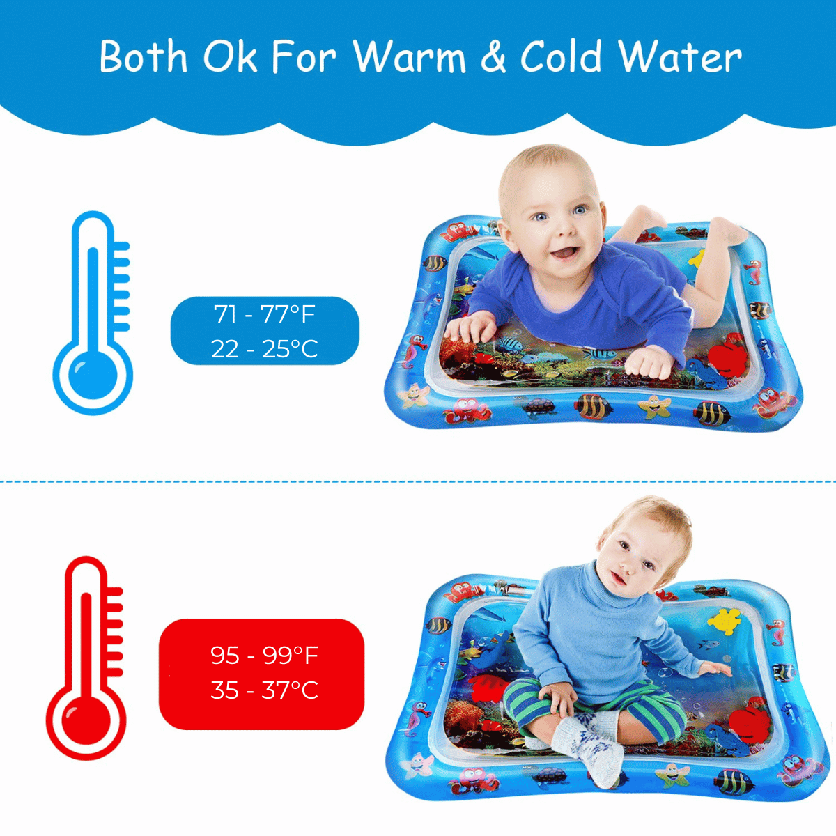 Olivia Cold & Warm Water Tummy Time Mat -  Buy 1 Get 1 Free - Skaldo & Malin