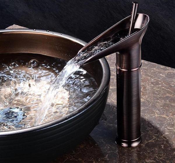 Royaleva Antique Waterfall Bathroom Sink Faucet Elegance