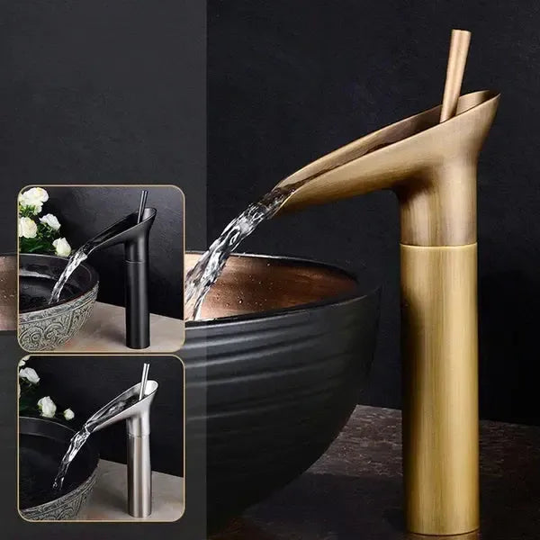 Royaleva Antique Waterfall Bathroom Sink Faucet Elegance