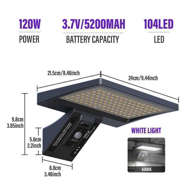 LED Street Lamp with Solar Power, Waterproof IP65 for Outdoor Use