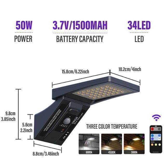 LED Street Lamp with Solar Power, Waterproof IP65 for Outdoor Use