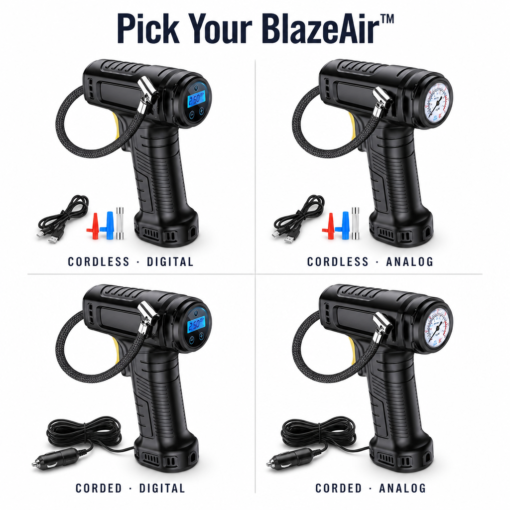 BlazeAir™ — Top Off Any Tire on Any Roadside in Under 4 Minutes