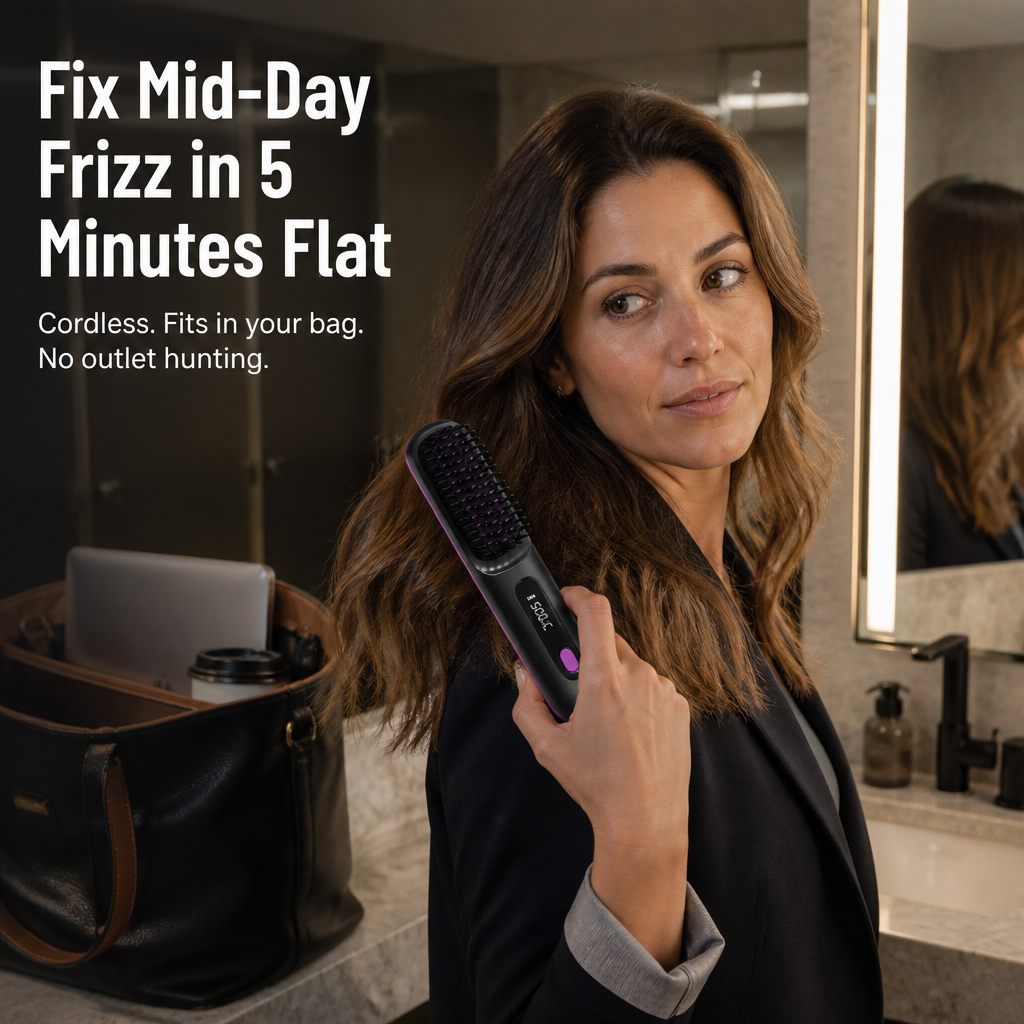 CordMaster™ — Smooth Mid-Day Frizz Anywhere, No Outlet or Cord Required