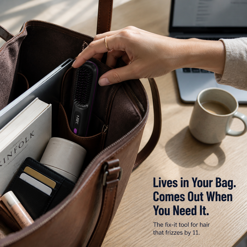 CordMaster™ — Smooth Mid-Day Frizz Anywhere, No Outlet or Cord Required
