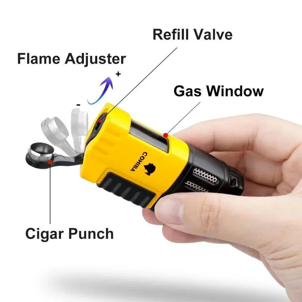Outdoor 4-Jet Portable Torch Lighter for Activities