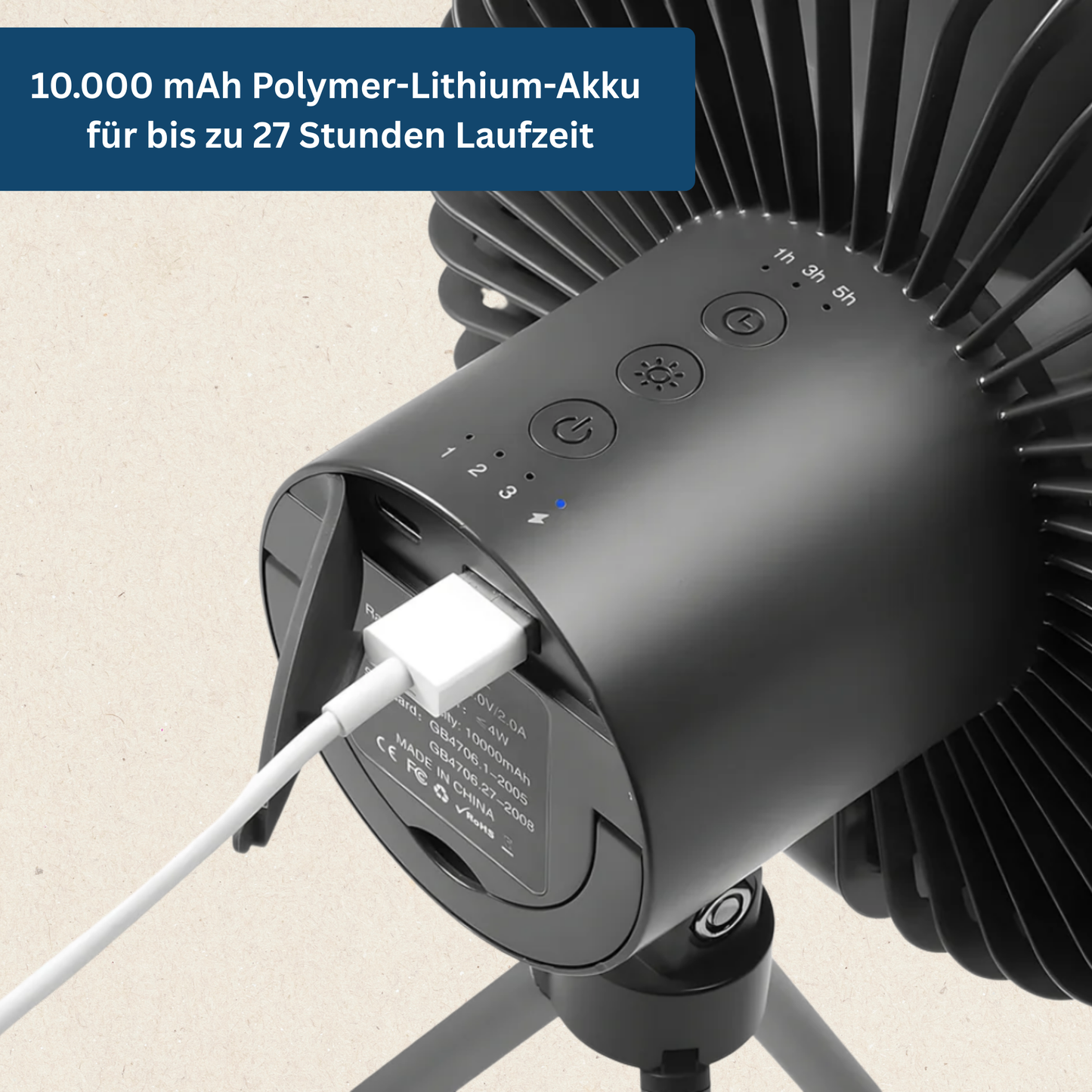 Camping Fan with LED Light – Portable Outdoor Cooling Solution