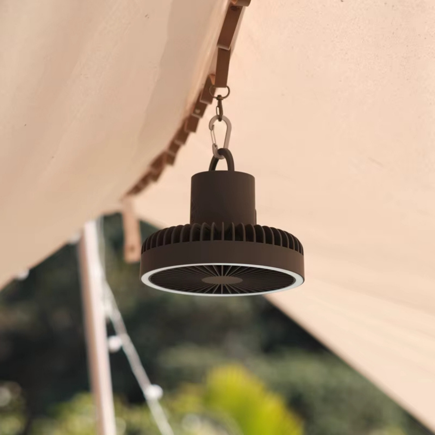 Camping Fan with LED Light – Portable Outdoor Cooling Solution