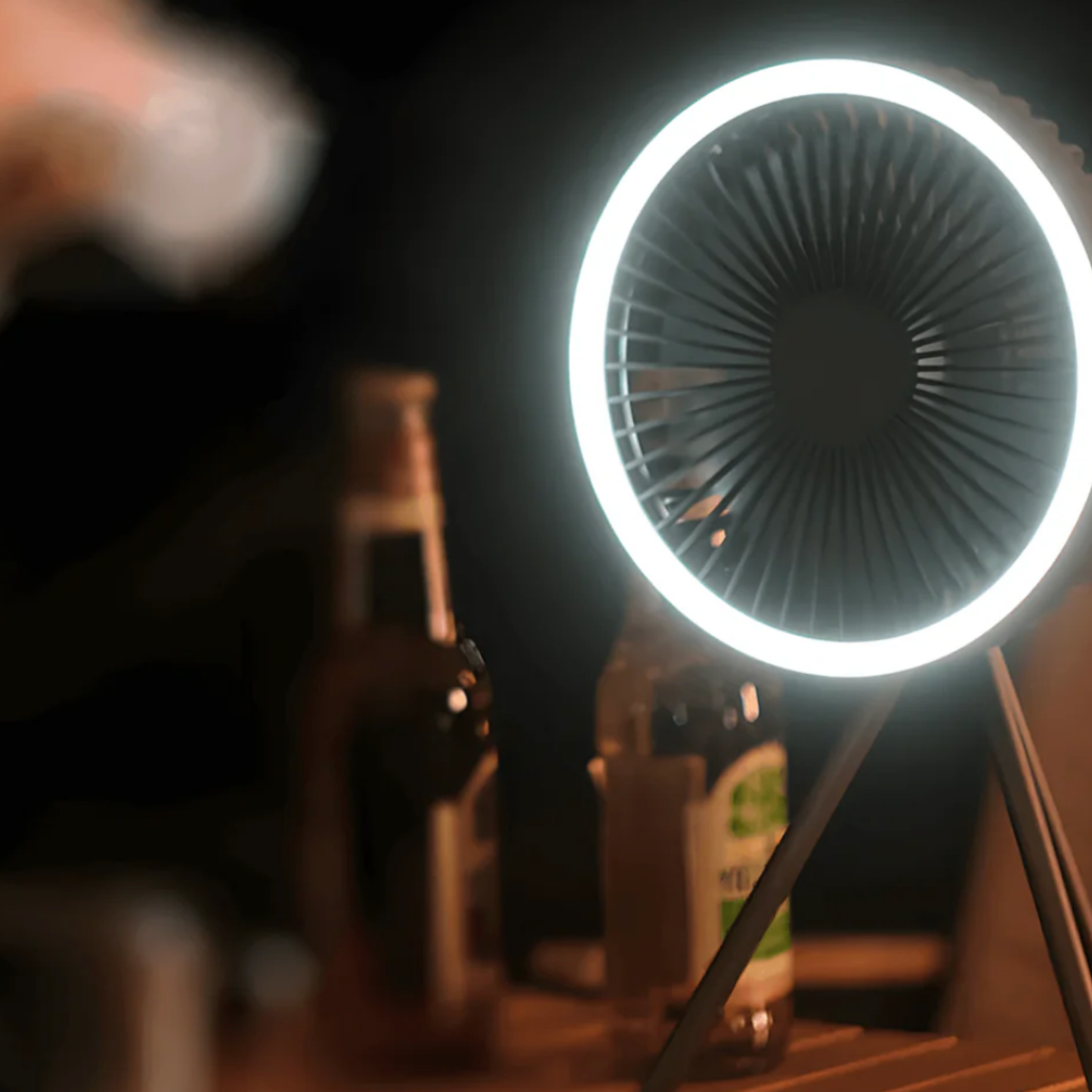 Camping Fan with LED Light – Portable Outdoor Cooling Solution