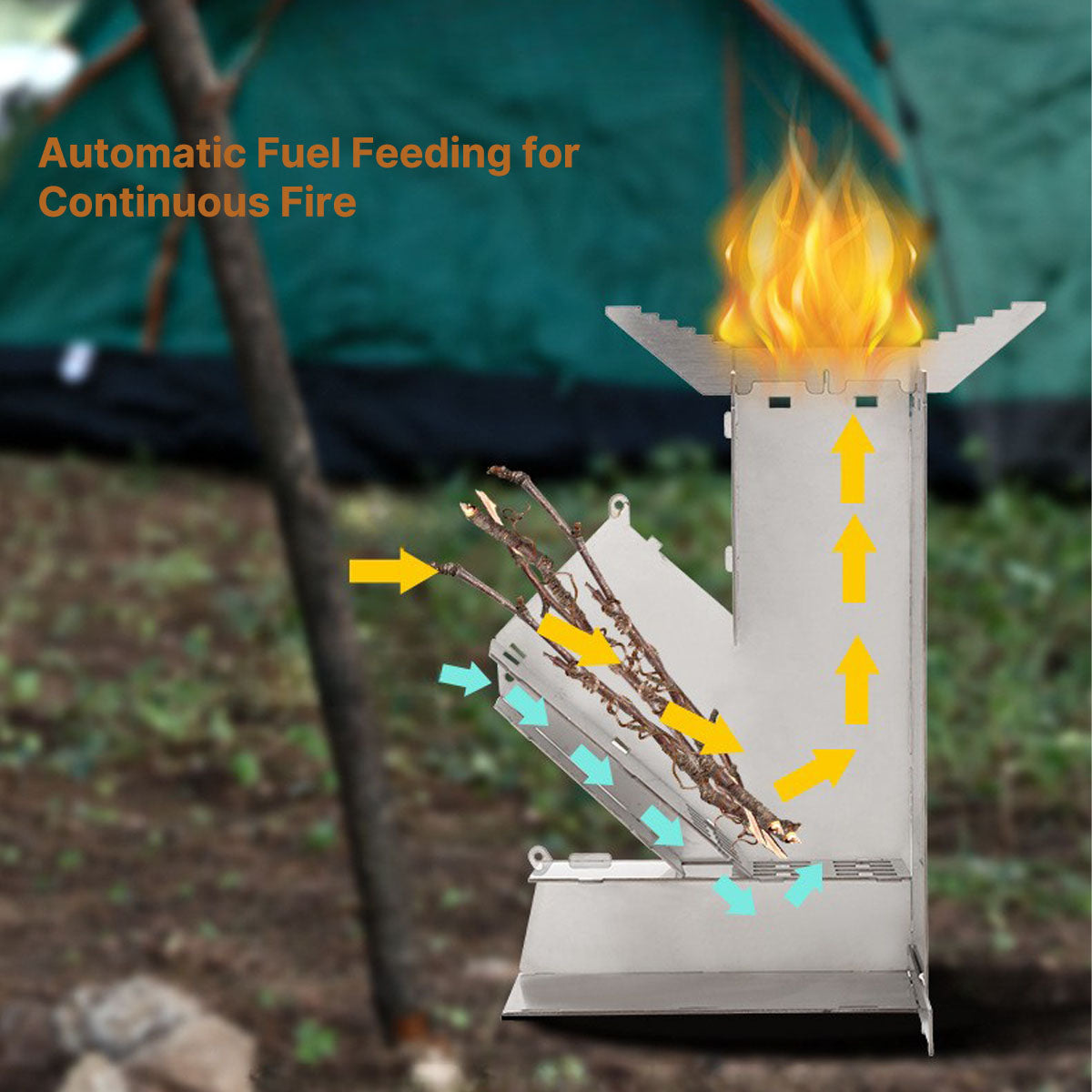 Efficient Wood Burning Stove for Camping - Portable Rocket Design