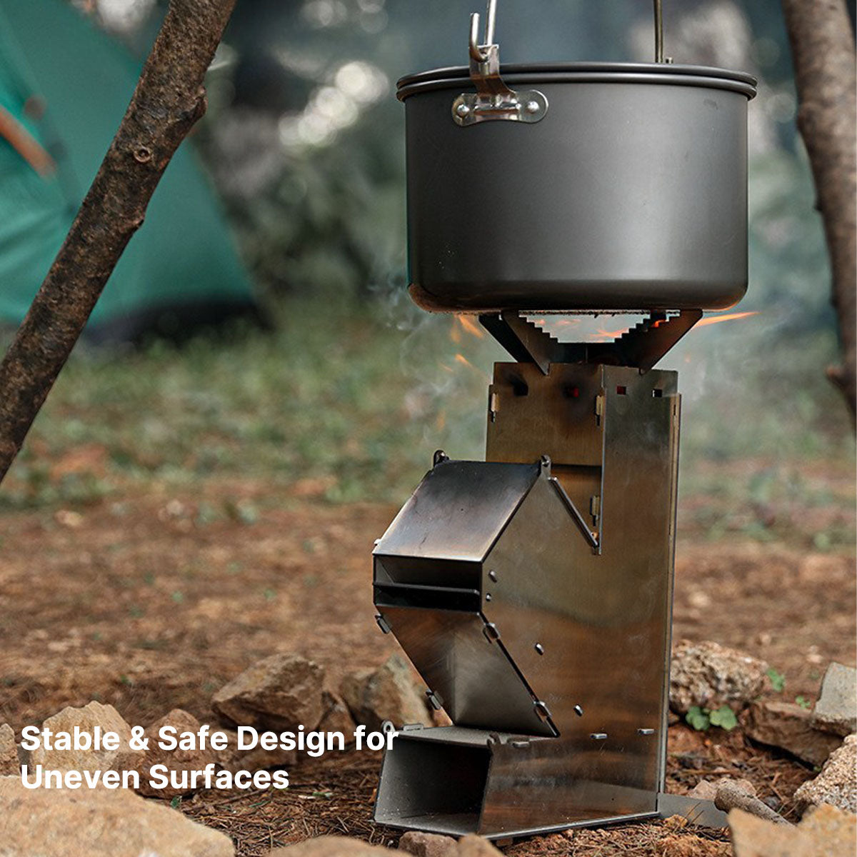 Efficient Wood Burning Stove for Camping - Portable Rocket Design