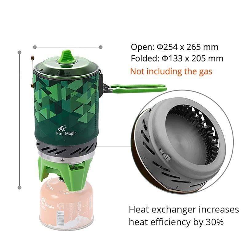 Camping Stove for Outdoor Use with Heat Exchange Pot