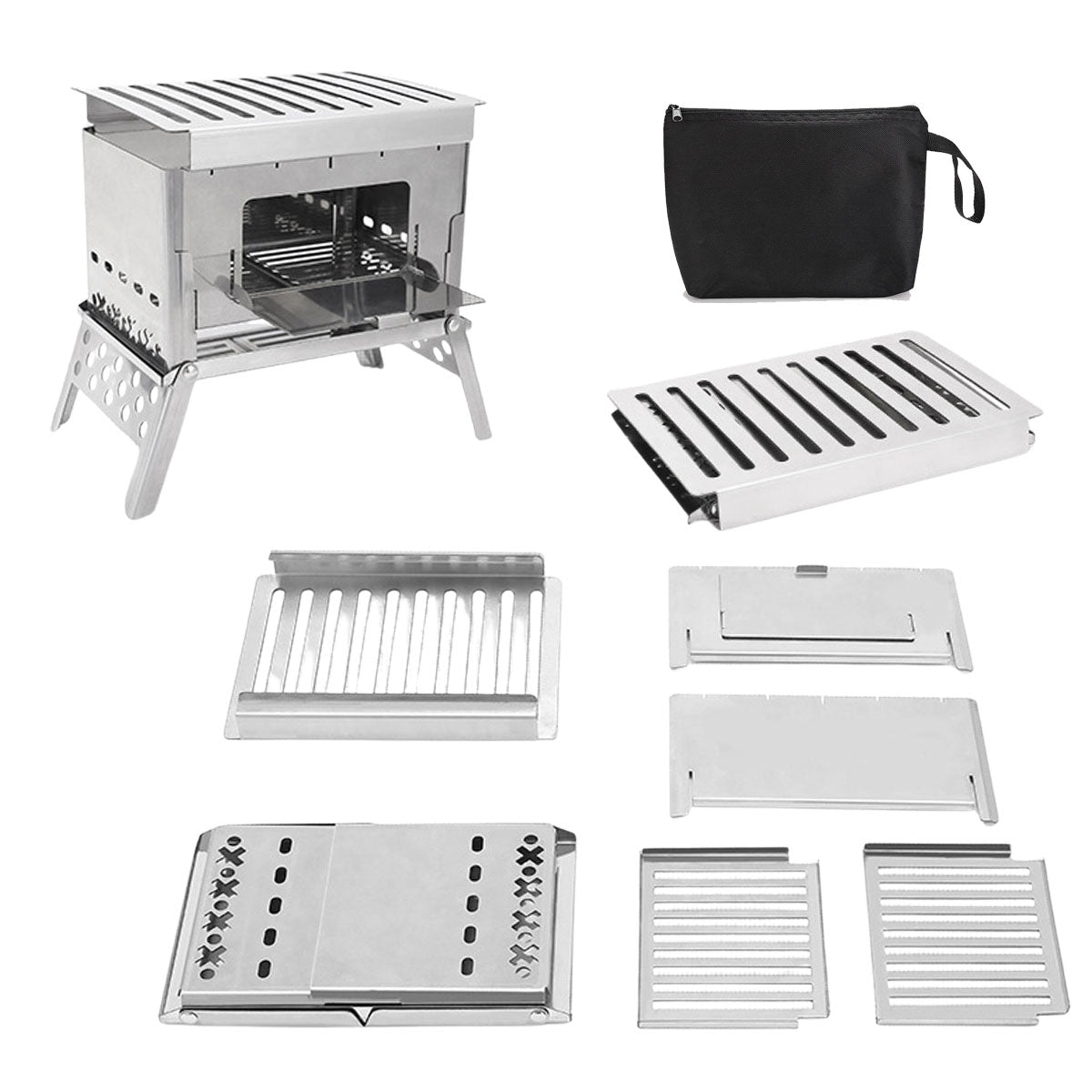 Lightweight Outdoor Grill - Portable Wood Stove for Camping