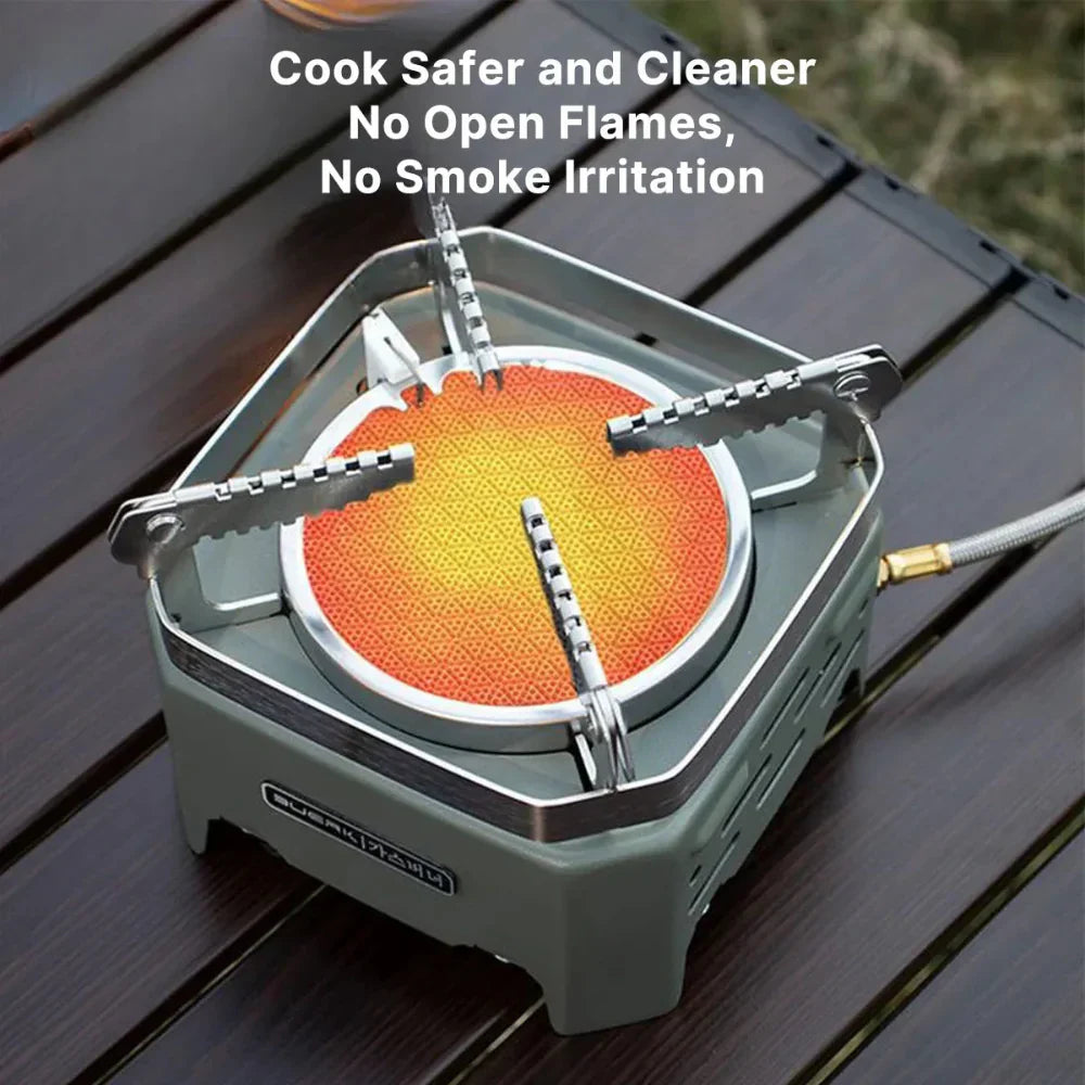 Infrared Gas Camping Stove – Portable and Windproof Design