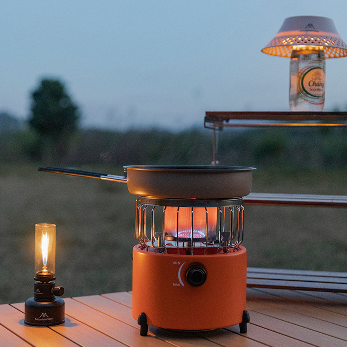 Compact Camping Heater and Cooking Stove for Outdoor Use