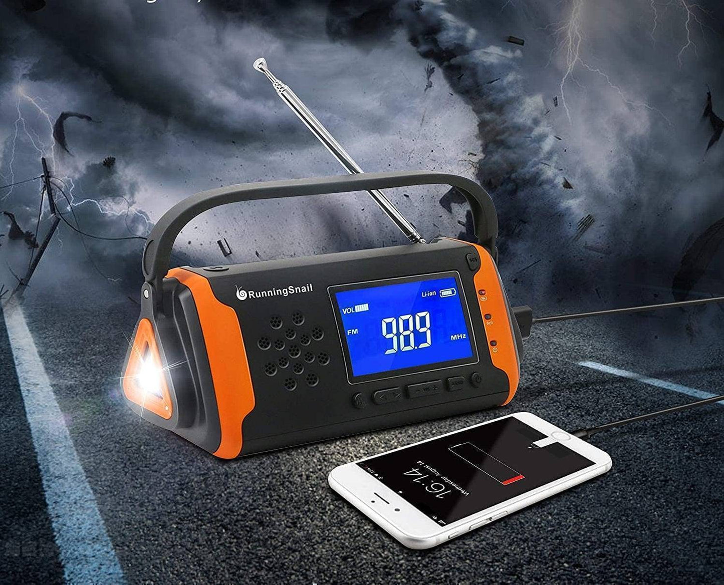 Emergency Solar Radio with Flashlight and Power Bank – Portable Design